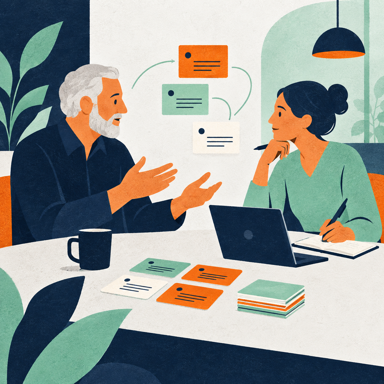 Illustration eines strukturierten Experteninterviews zur Wissenssicherung